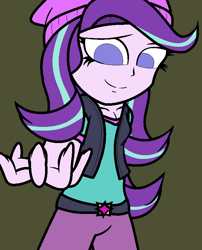 Size: 650x804 | Tagged: safe, artist:enderboy1908, starlight glimmer, equestria girls, anatomically incorrect, beanie, clothes, female, hat, solo