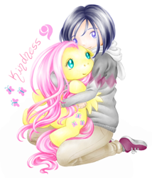 Size: 728x849 | Tagged: safe, artist:kugutsue, fluttershy, pegasus, pony, crossover, digimon, ken ichijouji