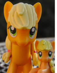 Size: 2020x2592 | Tagged: safe, applejack, blind bag, figure, hatless, irl, missing accessory, photo, self ponidox, toy