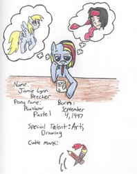 Size: 1239x1561 | Tagged: safe, artist:rainbow-pastel, derpy hooves, oc, pegasus, pony, female, mare, traditional art