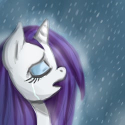 Size: 894x894 | Tagged: safe, artist:inumocchi, rarity, pony, unicorn, crying, solo, wet