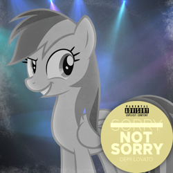 Size: 800x800 | Tagged: safe, artist:mrlolcats17, artist:penguinsn1fan, derpibooru import, rainbow dash, pegasus, pony, cover, demi lovato, solo