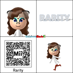 Size: 600x600 | Tagged: safe, artist:rainbowmario11, rarity, human, 3ds, barely pony related, humanized, mii, qr code, wii u