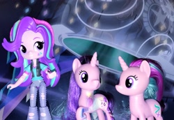 Size: 2923x2011 | Tagged: safe, artist:lucaspratt, starlight glimmer, equestria girls, mirror magic, spoiler:eqg specials, beanie, brushable, doll, equestria girls minis, eqventures of the minis, hat, implied time travel, merchandise, multeity, self ponidox, starlight cluster, still life, this will end in timeline distortion, toy, triality, trio