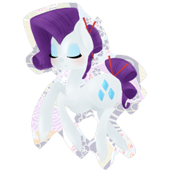 Size: 1411x1400 | Tagged: safe, artist:grandifloru, rarity, pony, unicorn, eyes closed, female, mare, simple background, smiling, solo, transparent background