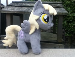 Size: 960x720 | Tagged: safe, artist:pinkamoone, derpy hooves, pegasus, pony, female, irl, mare, photo, plushie, scrunchy face