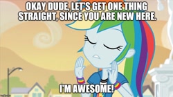 Size: 888x499 | Tagged: safe, artist:arcgaming91, derpibooru import, rainbow dash, equestria girls, image macro, meme