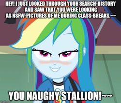 Size: 585x499 | Tagged: safe, derpibooru import, rainbow dash, equestria girls, grammar error, image macro, meme