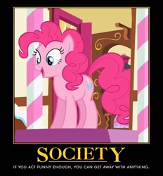 Size: 608x654 | Tagged: safe, pinkie pie, earth pony, pony, detailed background, female, mare, motivational poster, solo