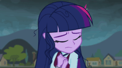 Size: 852x480 | Tagged: safe, edit, edited screencap, screencap, sci-twi, sunset shimmer, twilight sparkle, equestria girls, friendship games, legend of everfree, animated, gif, loose hair, out of context