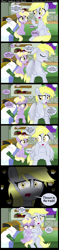 Size: 1000x4250 | Tagged: safe, artist:coltsteelstallion, derpy hooves, dinky hooves, pegasus, pony, comic, companion cube, creeper, crying, enderman, female, mare, muffin, portal, tower of pimps, wink