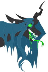 Size: 5000x7454 | Tagged: safe, artist:rockin_candies, artist:tyler611, queen chrysalis, changeling, changeling queen, absurd resolution, drool, drool string, female, salivating, sharp teeth, simple background, solo, teeth, transparent background