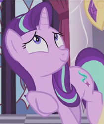 Size: 907x1080 | Tagged: safe, screencap, starlight glimmer, pony, unicorn, a royal problem, smiling, solo