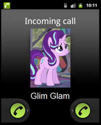 Size: 436x539 | Tagged: safe, starlight glimmer, pony, unicorn, cellphone, glim glam, phone, phone call, phone screen, solo