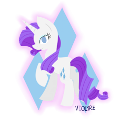 Size: 600x600 | Tagged: safe, artist:violyre, rarity, pony, unicorn, female, horn, mare, solo, white coat