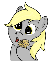 Size: 778x938 | Tagged: safe, derpy hooves, pegasus, pony, cute, female, mare, muffin, solo