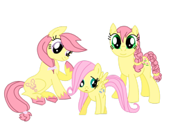 Size: 1048x762 | Tagged: safe, artist:flikaline, fluttershy, posey, pegasus, pony, g1, g2, g1 to g4, g2 to g4, generation leap, sky skimmer, younger