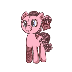 Size: 500x500 | Tagged: safe, artist:strabarybrick, pinkie pie, earth pony, pony, c:, piggie pie, plushie, poni, ponk, simple background, smiling, solo, toy, transparent background