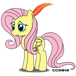 Size: 1280x1280 | Tagged: safe, artist:christiancerda, fluttershy, pegasus, pony, female, mare, pink mane, solo, yellow coat