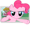 Size: 104x100 | Tagged: safe, artist:candy-swirl, pinkie pie, earth pony, pony, deviantart stamp, female, mare, pink coat, pink mane, solo