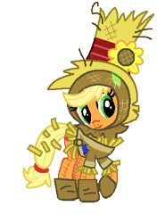 Size: 294x397 | Tagged: safe, artist:magic-kristina-kw, applejack, earth pony, pony, female, mare, scarecrow, the wizard of oz