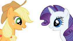 Size: 1440x808 | Tagged: safe, artist:zoiby, applejack, rarity, earth pony, pony, unicorn, simple background, transparent background, vector