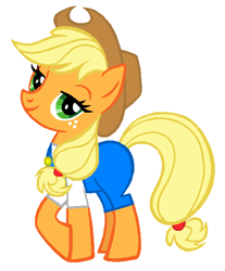 Size: 496x600 | Tagged: safe, artist:magic-kristina-kw, applejack, earth pony, pony, solo