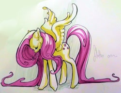 Size: 1280x985 | Tagged: safe, artist:ponymagick, fluttershy, pegasus, pony, female, mare, solo, traditional art