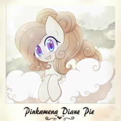 Size: 2050x2040 | Tagged: safe, artist:joyfulinsanity, pinkie pie, earth pony, pony, braces, cloud, cloudy, photo, solo