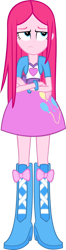 Size: 350x1331 | Tagged: safe, artist:zacatron94, pinkie pie, human, equestria girls, balloon, boots, bracelet, clothes, frown, high heel boots, jewelry, pinkamena diane pie, sad, simple background, skirt, solo, transparent background, upset, vector