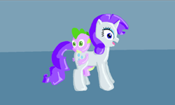 Size: 1024x614 | Tagged: safe, artist:darkpilcrow, rarity, spike, dragon, pony, unicorn, clipping, noclip, wat