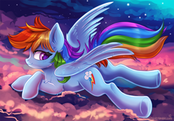 Size: 1000x694 | Tagged: safe, artist:ketty, derpibooru import, rainbow dash, pegasus, pony, backwards cutie mark, female, looking at you, mare, plot, smiling, solo, underhoof