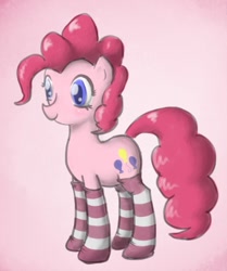 Size: 668x800 | Tagged: safe, artist:239asd, pinkie pie, earth pony, pony, clothes, socks, solo, striped socks