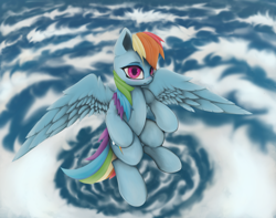 Size: 1272x1000 | Tagged: safe, artist:hitbass, derpibooru import, rainbow dash, pegasus, pony, cloud, cloudy, flying, solo, spread wings, wings