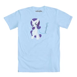 Size: 1000x1000 | Tagged: safe, artist:xkappax, rarity, pony, unicorn, clothes, official, shirt, solo, t-shirt, welovefine