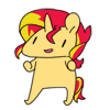 Size: 100x100 | Tagged: safe, artist:pohwaran, sunset shimmer, pony, animated, bipedal, chibi, cute, frame by frame, gif, gif for breezies, icon, picture for breezies, shimmerbetes, solo