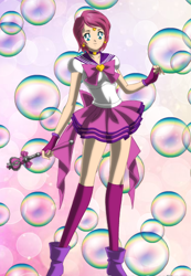 Size: 376x543 | Tagged: safe, artist:yaoipigglet, pinkie pie, human, humanized, sailor moon, solo