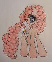 Size: 661x795 | Tagged: safe, artist:anakichi, pinkie pie, earth pony, pony, female, mare, pink coat, pink mane, solo, traditional art