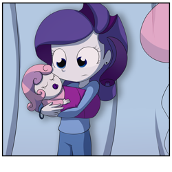 Size: 5000x5000 | Tagged: safe, artist:fj-c, rarity, sweetie belle, equestria girls, absurd resolution, baby, baby belle, baby human, sister, younger