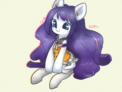 Size: 800x600 | Tagged: safe, artist:kkuyo, rarity, pony, unicorn, clothes, pixiv, solo