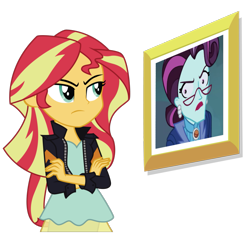 Size: 1093x1024 | Tagged: safe, principal abacus cinch, sunset shimmer, equestria girls, angry, exploitable meme, faic, meme, sunset's picture frame