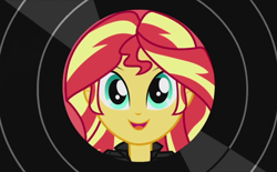 Size: 1160x720 | Tagged: safe, screencap, sunset shimmer, equestria girls, friendship through the ages, cute, record, solo