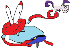 Size: 697x480 | Tagged: safe, artist:ilikepronyz, rarity, pony, unicorn, 1000 hours in ms paint, crossover, mr. krabs, ms paint, spongebob squarepants, stylistic suck, wat