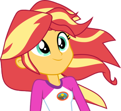 Size: 7000x6380 | Tagged: safe, artist:luckreza8, sunset shimmer, equestria girls, legend of everfree, absurd resolution, clothes, embrace the magic, simple background, smiling, solo, transparent background, vector