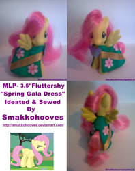 Size: 795x1005 | Tagged: safe, artist:smakkohooves, fluttershy, pegasus, pony, brushable, clothes, dress, gala dress, toy