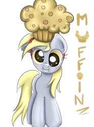 Size: 769x1038 | Tagged: safe, artist:markianatc, derpy hooves, pegasus, pony, female, giant muffin, mare, muffin, solo