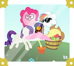 Size: 6000x5344 | Tagged: safe, artist:magister39, derpibooru import, applejack, fluttershy, pinkie pie, rainbow dash, rarity, twilight sparkle, earth pony, pegasus, pony, unicorn, absurd resolution, apple, balloon, book, character parody, cloud, fluttertree, mane six, mane six opening poses, object, tree