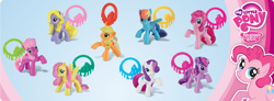 Size: 794x293 | Tagged: safe, derpibooru import, applejack, cheerilee, fluttershy, lily blossom, pinkie pie, rainbow dash, rarity, twilight sparkle, irl, mane six, mcdonald's happy meal toys, official, photo, toy