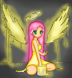 Size: 862x927 | Tagged: safe, artist:cheshirecloud, fluttershy, clothes, female, humanized, pink hair, solo