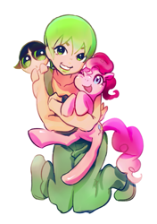 Size: 669x949 | Tagged: safe, artist:karashim, pinkie pie, buttercup (powerpuff girls), crossover, f.f., foo fighters, jojo's bizarre adventure, stone ocean, the powerpuff girls